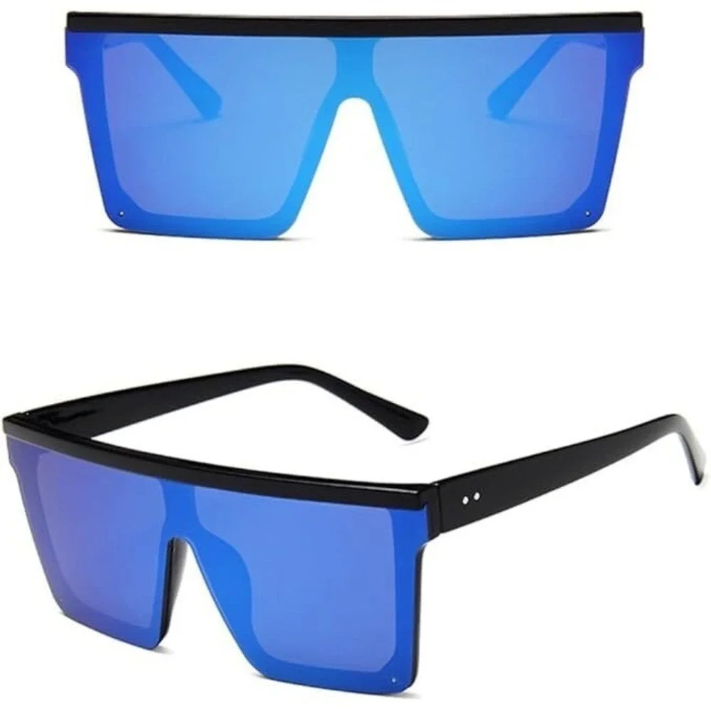 Shield Sunglasses Men's Fashion Visor Sunglasses Blue Mirrored Lens Driving‎ New